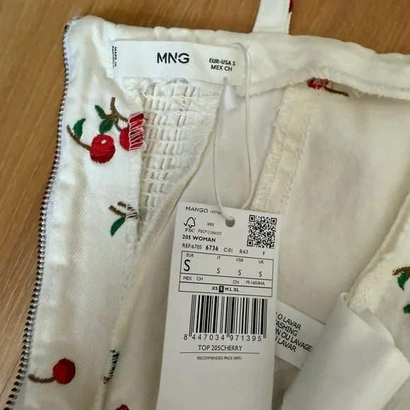 Mango Cherry Patterned White Camisole - Picture 6 of 8